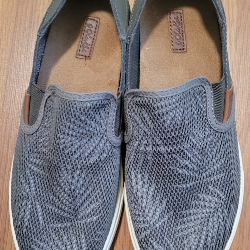 OluKai Gray Mesh Loafers